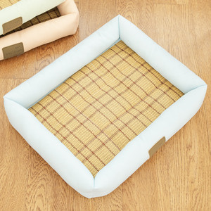 Color: Light Blue, Size: L - Detachable mat dog's nest