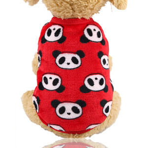 Color: The panda, Size: L - Flannel warm pet clothes
