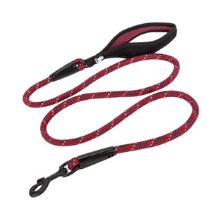 Color: Maroon, Size: L - Pet Leash Adjustable Heavy Duty Neoprene Padded Handle Training Dog Walkin