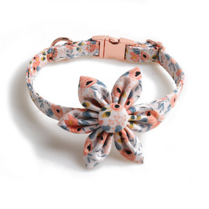 Color: Orange, Size: 1.5X35cm - Flower Print Dog Collar Rose Metal Buckle And Wind Sunflower Pet Co