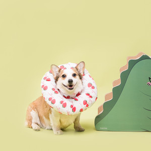 Color: Small strawberry, Size: L - Dog cat bib head circle