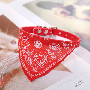 Color: Red, Size: S - Dog collar Triangle saliva towel