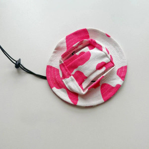 Color: Red, Size: S - Summer Little Greyhound Sunscreen Hat Outdoor Hat Ear Holes Adjustable Cap fo