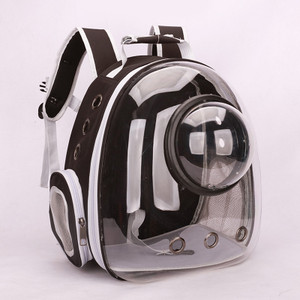 Color: Pink, style: Transparent - Space Capsule Pet Out Bag Portable Backpack Breathable Cat Bag Do
