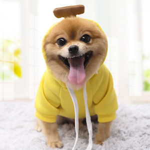 Color: Yellow, Size: M - Cute Pet Dog Clothes Cartoon Clothes for Dogs Cotton Dog Cat Vest Shirt