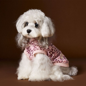 Bichon Schnauzer Yorkshire Handsome Leopard Print Hooded Sleeveless Sweater