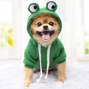 Color: Green, Size: S - Cute Pet Dog Clothes Cartoon Clothes for Dogs Cotton Dog Cat Vest Shirt