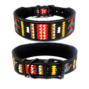 Color: Blue Stars and Stripes, Size: L - Reflective Pet Collar Medium And Large Dog Collar Printed 