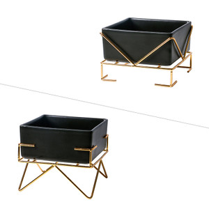 Color: Square bowl black - Cervical protection pet bowl