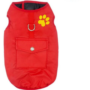 Color: Red, Size: XS - Winter Cotton Coat Pet Dog Clothes