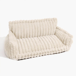 Color: White, Specifications: M - Pet Sofa Doghouse Cathouse Warm Plush Nest Removable Washable Gri