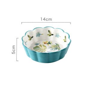 Color: Blue, Style: A - Ceramic pet bowl