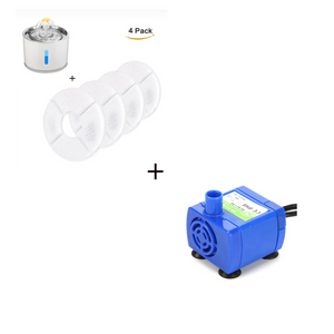 Color: Stainless 4filterpump, style: USB - Automatic Pet Cat Water Fountain with LED Light