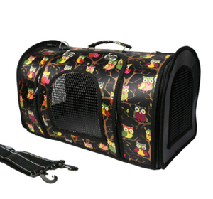 Color: Black owl, Size: S - Pet dog backpack dog out portable folding bag breathable gas travel bag