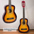 JMFinger Beginner Classical Guitar 30 Inch Kids Nylon Strings Guitar with Gig Bag, Strap, Picks, 3 in 1 Metronome & Tuner, Sunburst