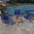 4-Piece Patio Furniture Set, Outdoor Furniture with Acacia Wood Table, Patio Conversation Set with Deep Seating & Thick Cushion for Backyard Porch Balcony