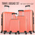4 Piece Set Luggage Sets Suitcase ABS Hardshell Lightweight Spinner Wheels (16/20/24/28 inch) Orange
