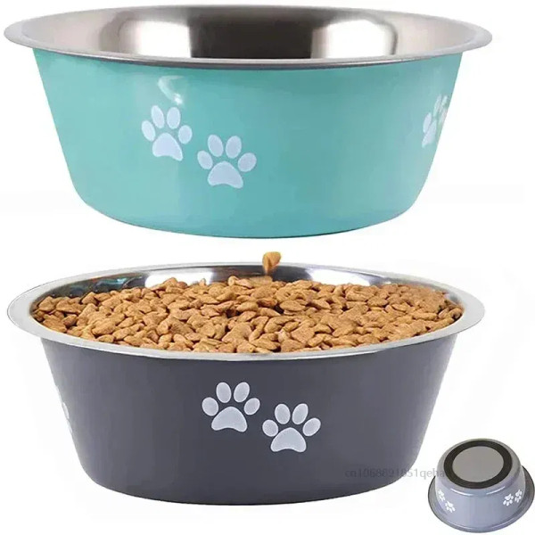 Color: WHITE, Size: XS - Non-slip Dog Bowls For Small Medium Large Dog Feeder Bowls And Drinkers St