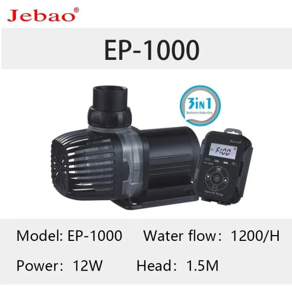 Color: Light Grey, Power: 1W - 2023 Jebao Jecod aquarium EP submersible pump LCD display WIFI fish 