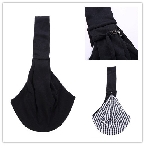 style: Black grid without adjustment - Pet Bag One-shoulder Pet Bag Skew Spanner Bag Breathable Dog
