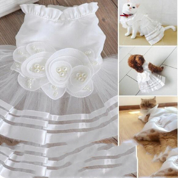 Color: A1A, Size: XL - Various Luxury Princess Pet Dog Wedding Dress Cat Dress Puppy Skirt Clothes 