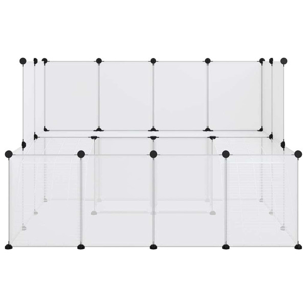  Animal Cage Transparent, White PP plastic, Steel Large