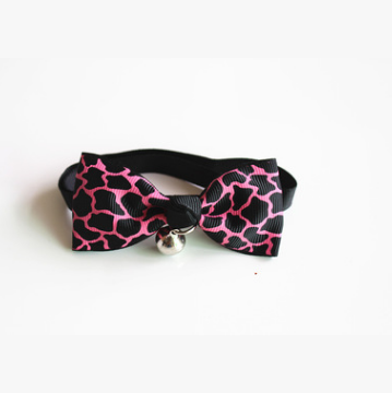 Color: Pink, Size: S - Adjustable Dog Cat Pet Cute Bow Tie With Bell Puppy Kitten Necktie Collar VB