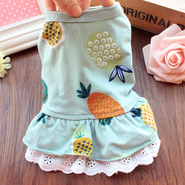 style: Green skirt, Size: 2XL - Summer Thin Pet Skirt Dog Clothes Teddy Hiromi Bichon Small Dog Pri