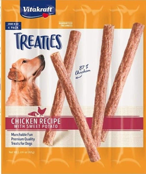 VitaKraft Treaties Smoked Chicken with Sweet Potato Grab n Go Dog Treats 4 count