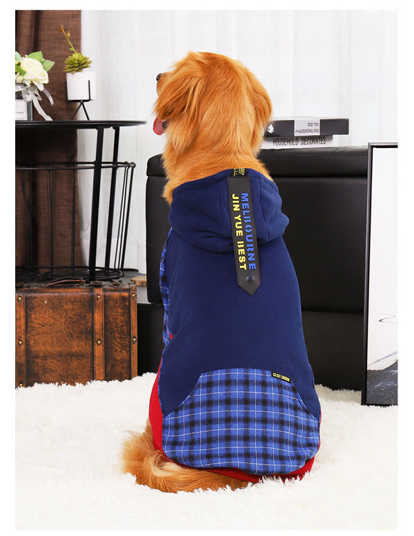Color: Blue, Size: 5XL - Medium and large dog clothes pet autumn and winter