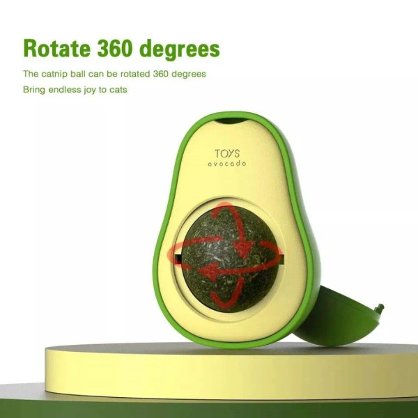 Color: pink - Pet Toy Can Be Rotated Fun Self-hey Catnip Cat Toy Avocado Shape Catnip Cat Toys