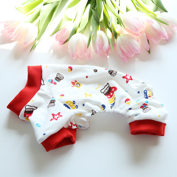 Cartoon Cotton Four-legged Pajamas Multicolor Dog Pet Clothes Cat Four-legged Pants