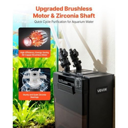 396GPH Canister Filter, 4-Stage External Aquarium Filter with Powerful Pump, Water Circulation Clea