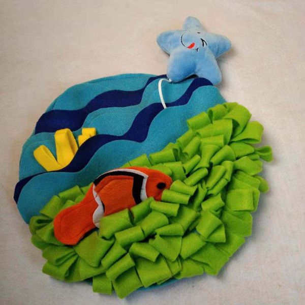 Color: Blue green, Size: 22CM - Pet Training Feeding, Vocal And Sniffing Mat