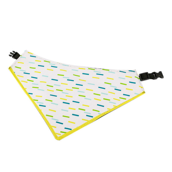 Color: Color bars on white, Pet size: XL - Three-layer Thickened Waterproof Saliva Towel Triangle S
