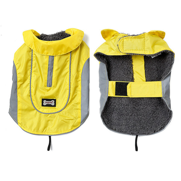 Color: Yellow, Size: XXL - Pet sports clothes pet winter jacket vest, big dog waterproof warm cloth