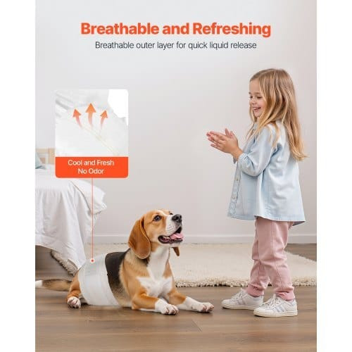 Disposable Male Dog Diapers, Super Absorbent Male Dog Wraps, 360 ?° Leak-Proof Belly Bands with Wet