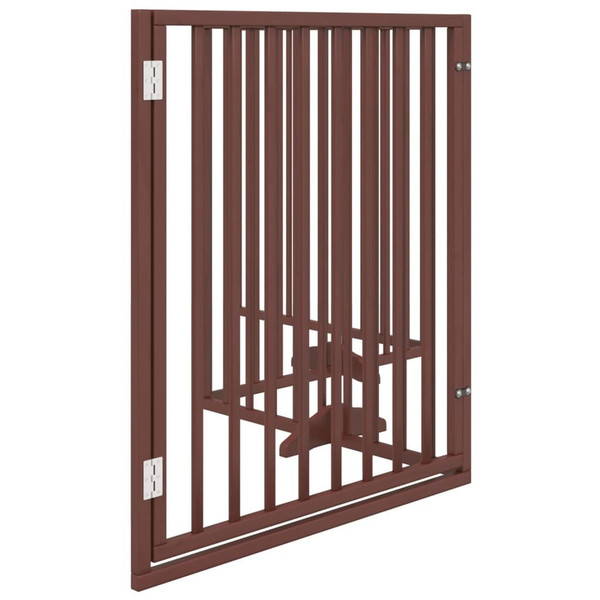 Dog Gate Set of 4 Brown Poplar Wood 126 in total length