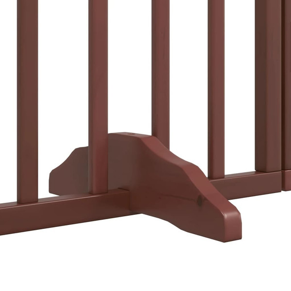 Dog Gate Set of 4 Brown Poplar Wood 126 in total length