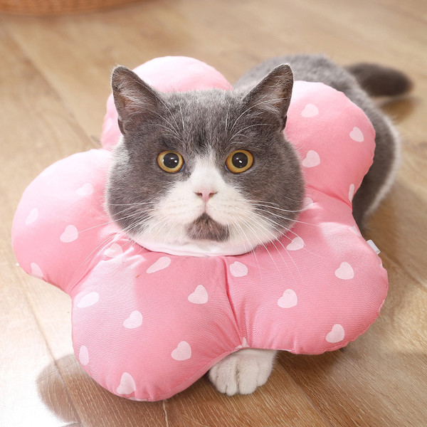 Color: Pink, Size: XS - Cat Supplies Anti-bite And Anti-licking Shame Collar Pet Cat Collar Neck He