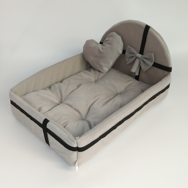Color: Grey, Dimensions: 55x55x9cm - Fashionable Pet Supplies Removable And Washable Pet Bed Puppy 