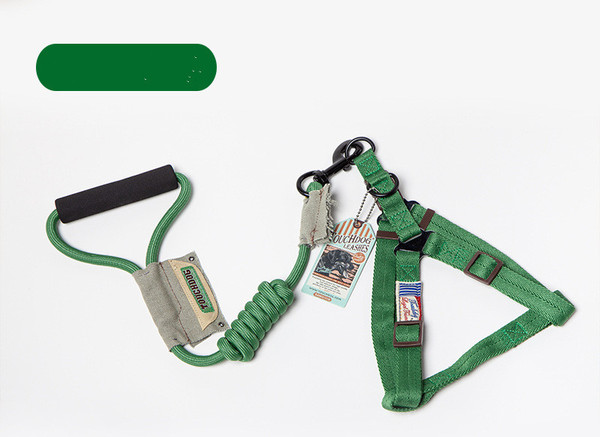 Color: Green1, Style: Back-9mm, Size:  - Chest back suit dog leash