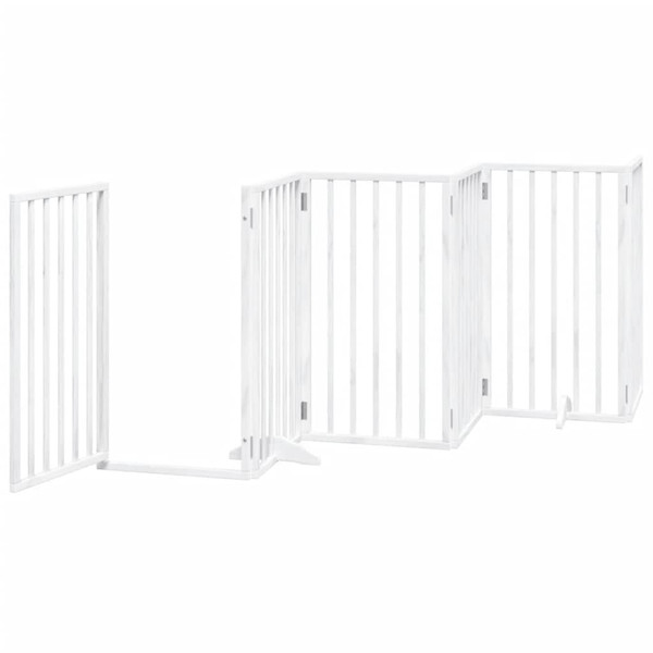Dog Gate Set of 6 White Poplar wood 118.1 in long Foldable