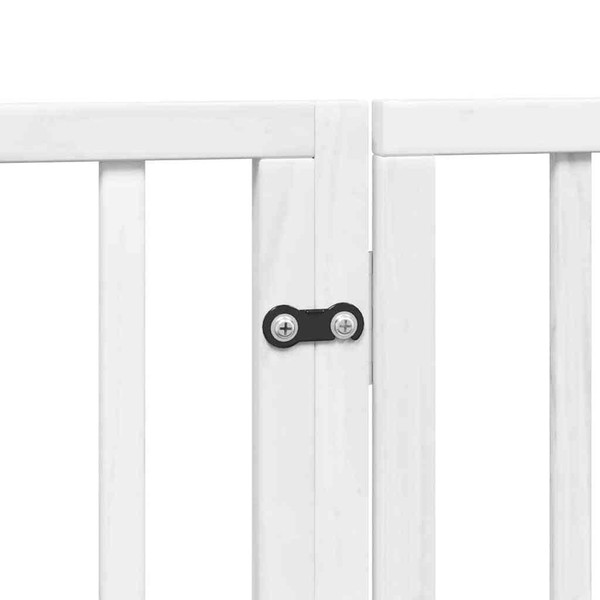 Dog Gate Set of 6 White Poplar wood 118.1 in long Foldable