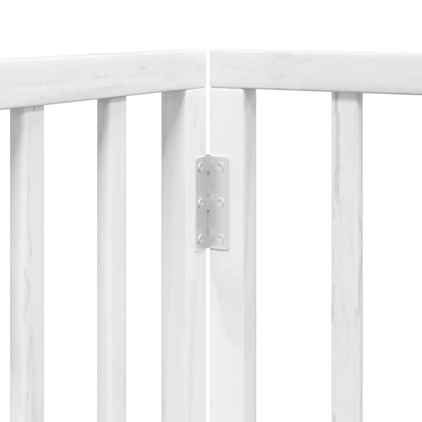 Dog Gate Set of 6 White Poplar wood 118.1 in long Foldable