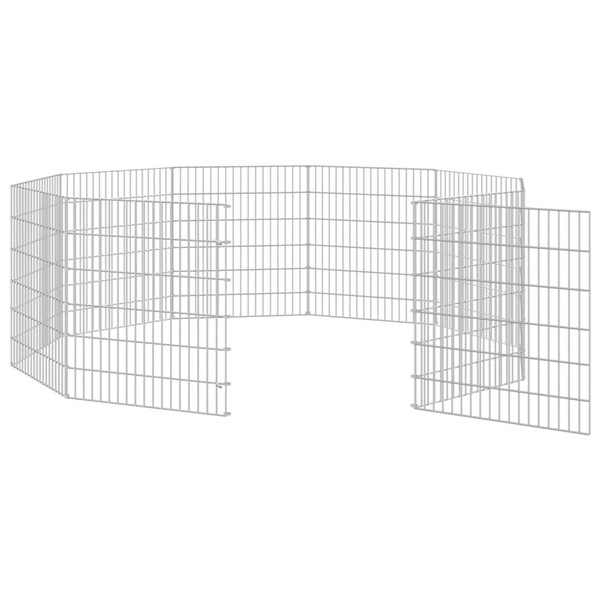 Animal Enclosure Silver Galvanized Iron Large Expandable