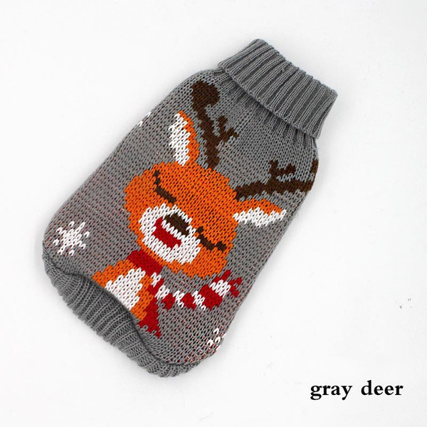Color: Grey deer, Size: 10sizes - Puppy milk dog sweater cat clothes