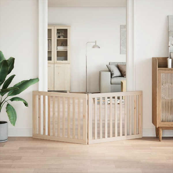 Dog Gate Set of 2 Natural Solid Poplar wood