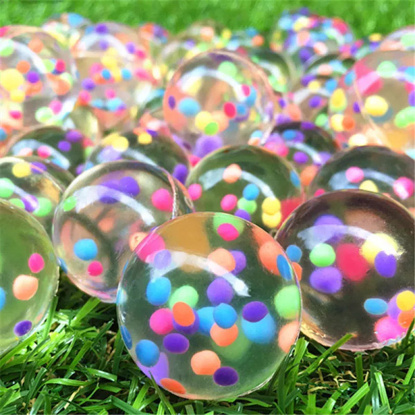 Color: WHITE - 20Pcs/lot Rubber 19mm Cloud Bouncy Balls Funny Toy Jumping Balls Mini Neon Swirl Bou