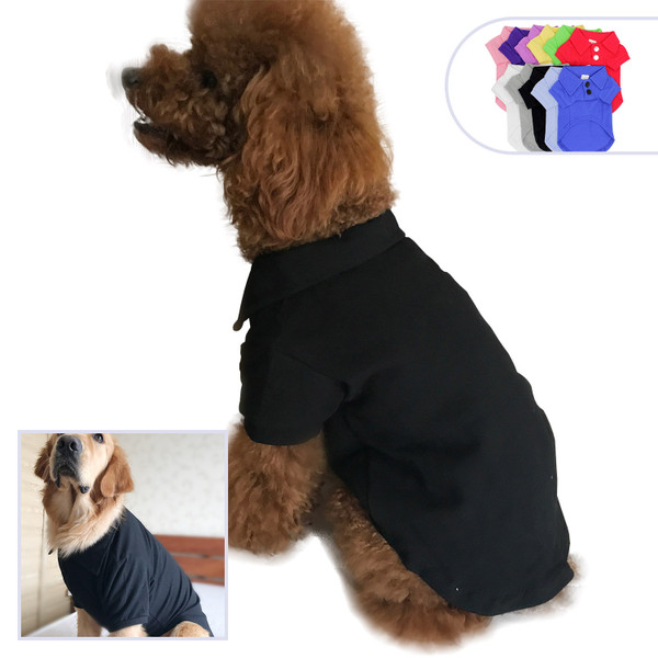 Color: Black, Size: L - Pet clothing polo shirt